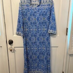 Oscar de la Renta Pink LabelBlue and White Long Sleeve.   Vintage